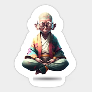 Meditating boy Sticker